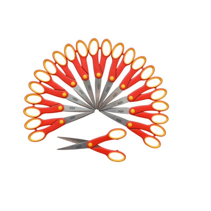 School Smart Pointed Tip Scissors, 6-1/4 Inches, Red, Pack of 12
