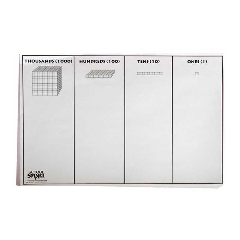 School Smart Base 10 Activity Pad, Pack of 50