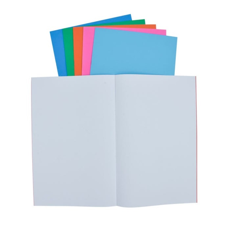 School Smart Bright Blank Books, 11 x 17 Inches, Assorted Colors, 6 Sheets, Pack of 6