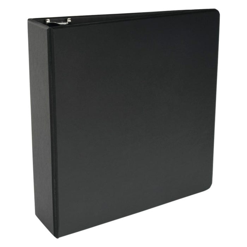 School Smart D Ring Binder, Polypropylene, 3 Inches, Black