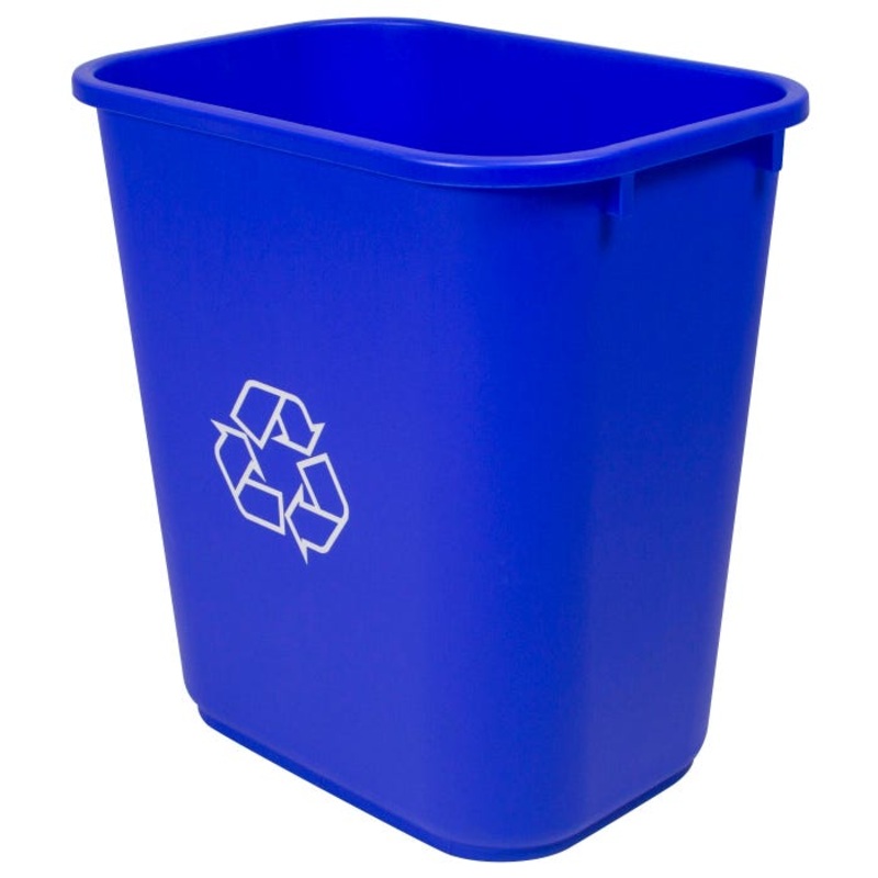 School Smart Indoor Recycle Waste Basket, 28 Quart, Blue