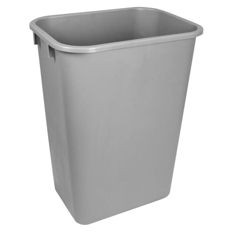School Smart Indoor Waste Basket, 40 Quart, Gray