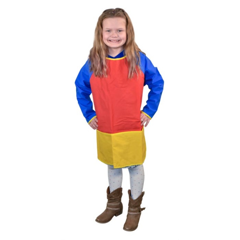 School Smart Kid's Vinyl Smock with Sleeves, Full Protection, 25 x 22 Inches