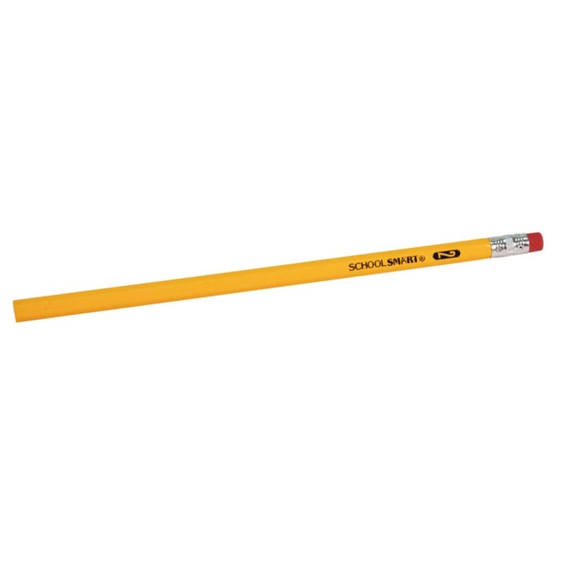 School Smart No 2 Pencils, Hexagonal with Latex-Free Erasers, Pack of 96