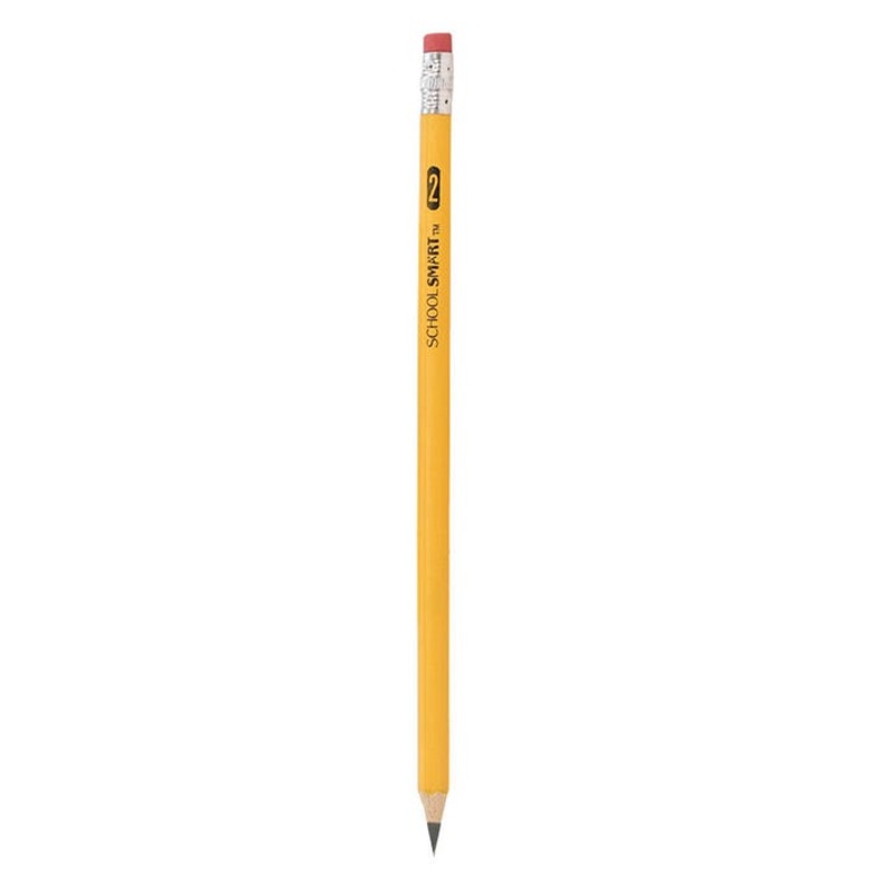 School Smart No 2 Pencils, Pre-Sharpened, Hexagonal with Latex-Free Erasers, Pack of 96