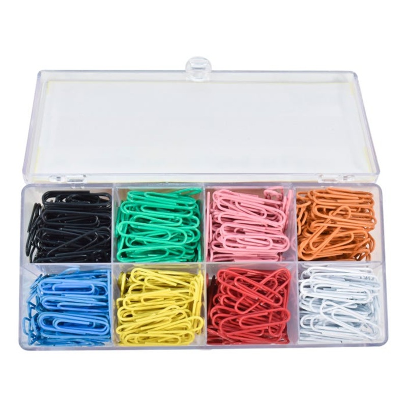School Smart Paper Clip, Vinyl Coated, Standard, Assorted Color, Pack of 800