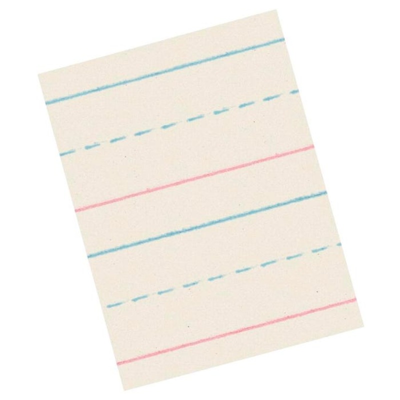 School Smart Red & Blue Storybook Paper, 5/8 Inch Ruled Long Way, 18 x 12 Inches, 250 Sheets