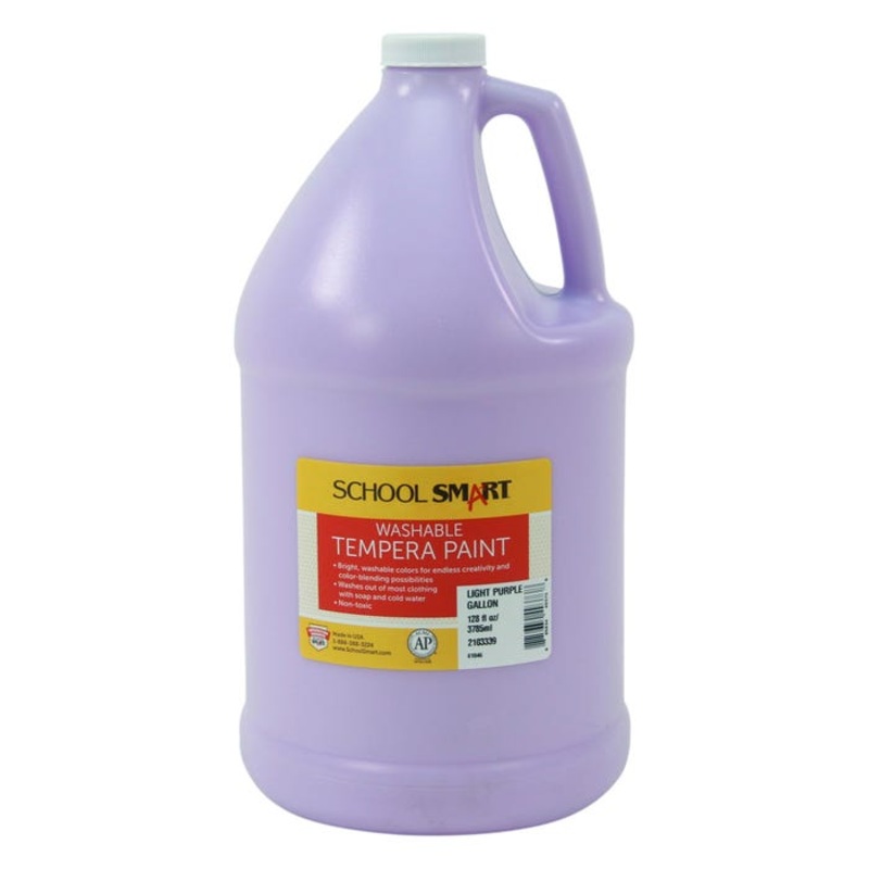 School Smart Washable Tempera Paint, Gallon, Light Purple