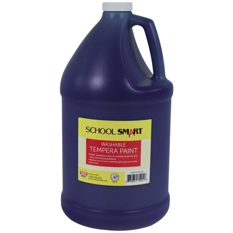 School Smart Washable Tempera Paint, Purple, 1 Gallon Bottle