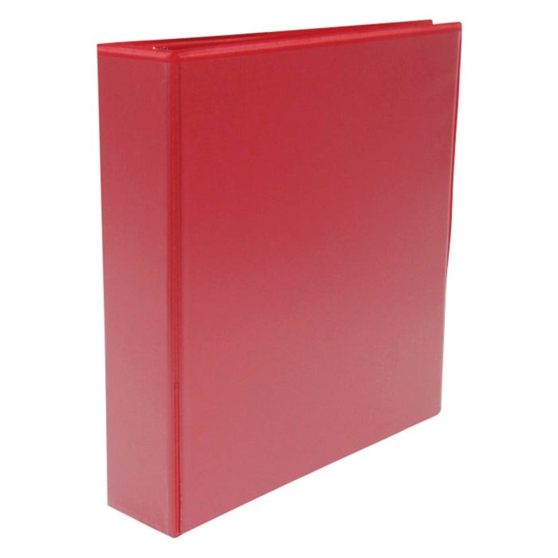 School Smart Polypropylene D-Ring Binder, 2 Inches, Red