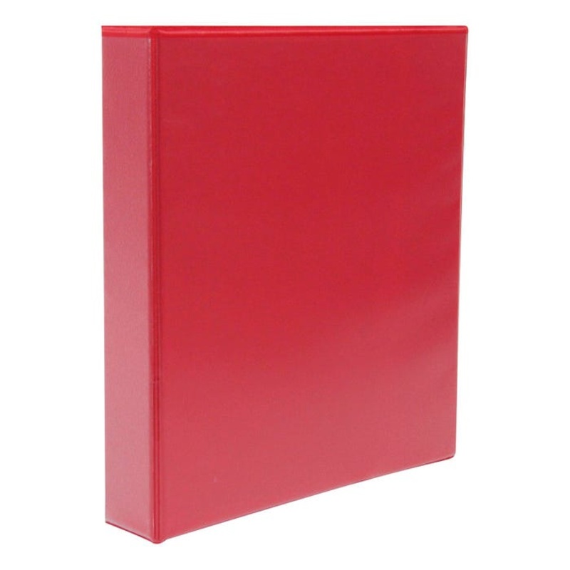 School Smart Polypropylene D-Ring View Binder, 1-1/2 Inches, Red