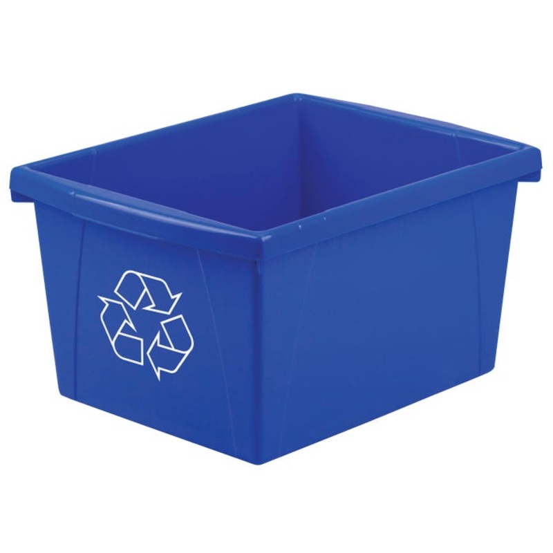 School Smart Recycle Bin, 4 Gallon, Blue