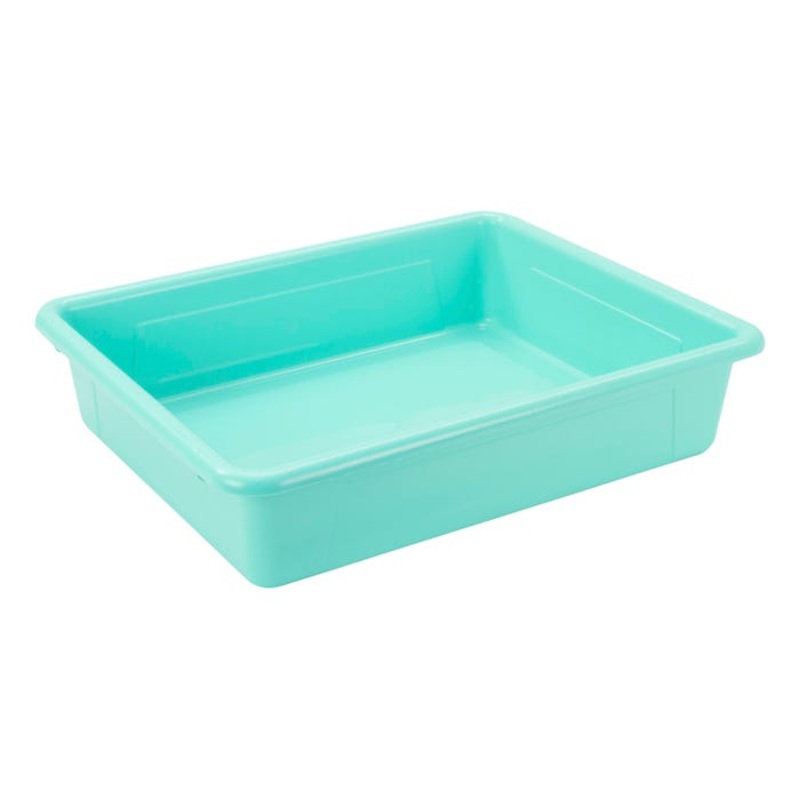 School Smart Storage Tray, Letter Size, 10-3/4 x 13-1/4 x 3 Inches, Teal