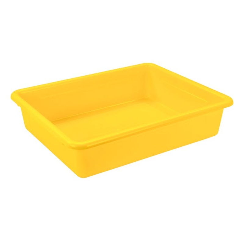 School Smart Storage Tray, Letter Size, 10-3/4 x 13-1/4 x 3 Inches, Yellow