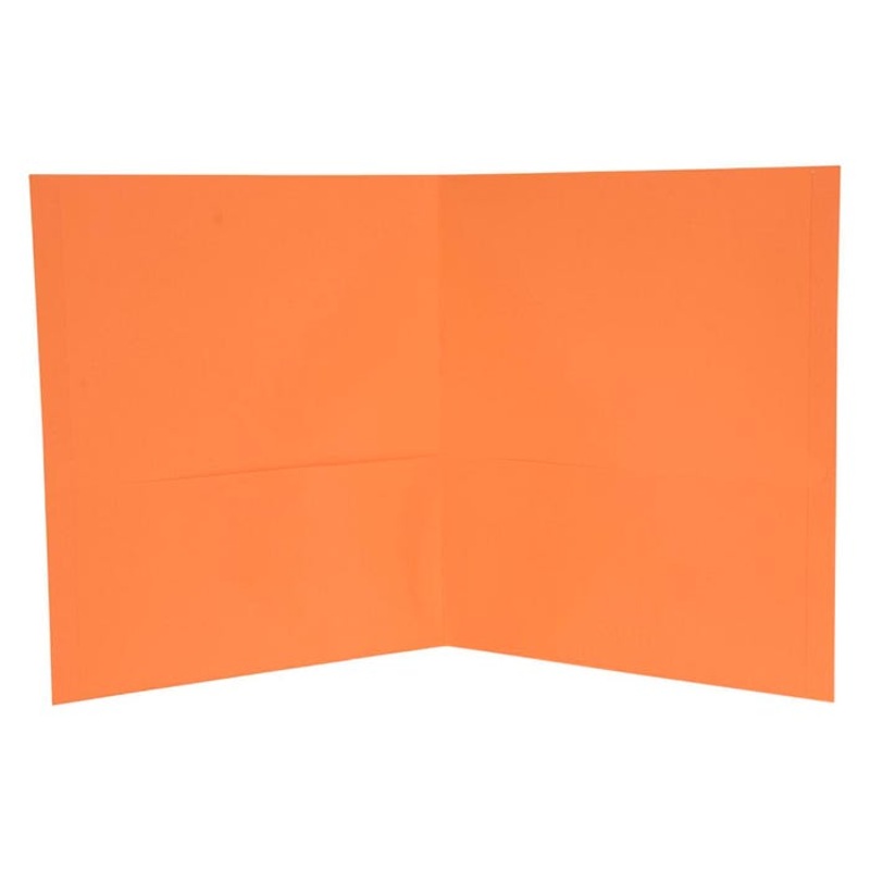 School Smart 2-Pocket Folder, Letter Size, Orange, Pack of 25