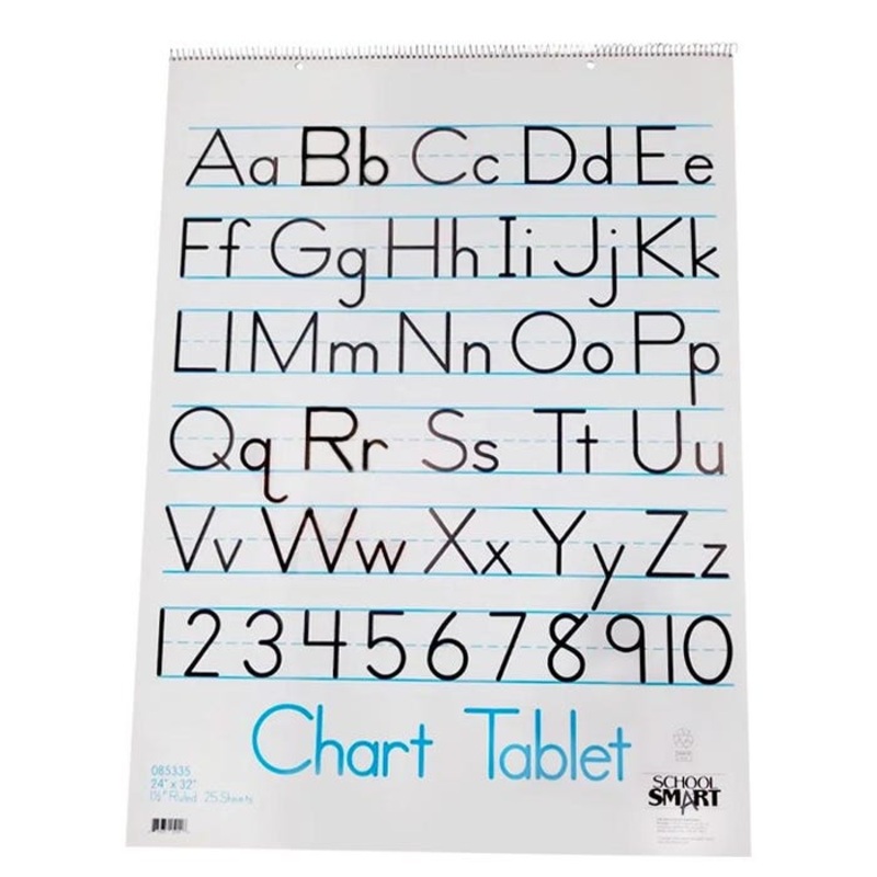 School Smart Chart Paper Pad, 32 x 24 Inches, 1-1/2 Inch Rule, 25 Sheets