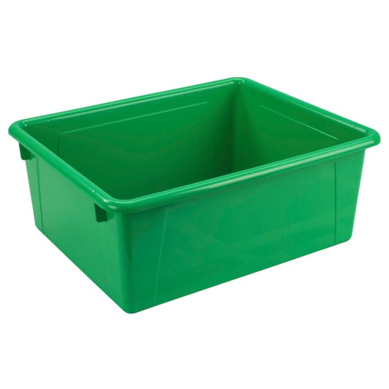 School Smart Deep Storage Bin, 10-3/4 x 13-3/8 x 5-1/4 Inches, Green