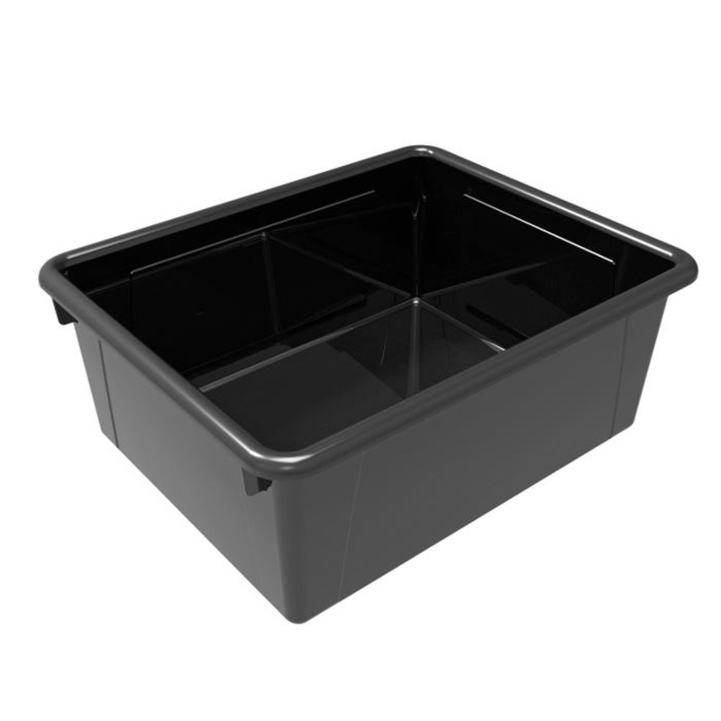 School Smart Deep Storage Bin, Letter Size, 10-3/4 x 13-3/8 x 5-1/4 Inches, Black