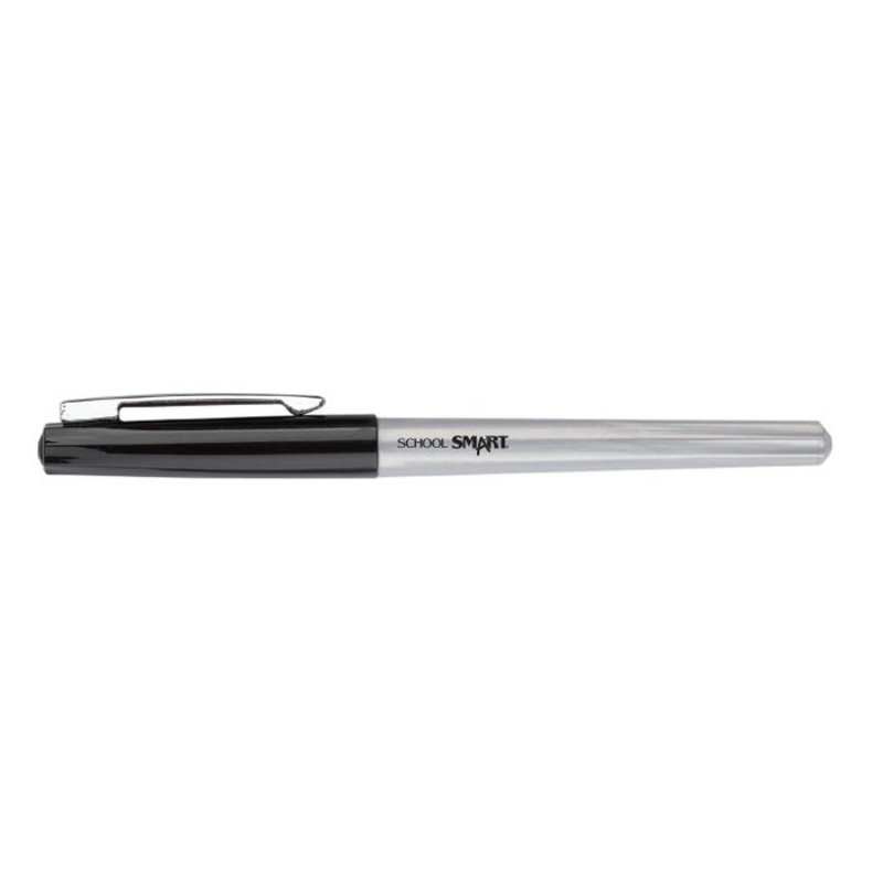 School Smart Fineliner Pen, 0.4 mm Ultra Thin Tip, Black, Pack of 12