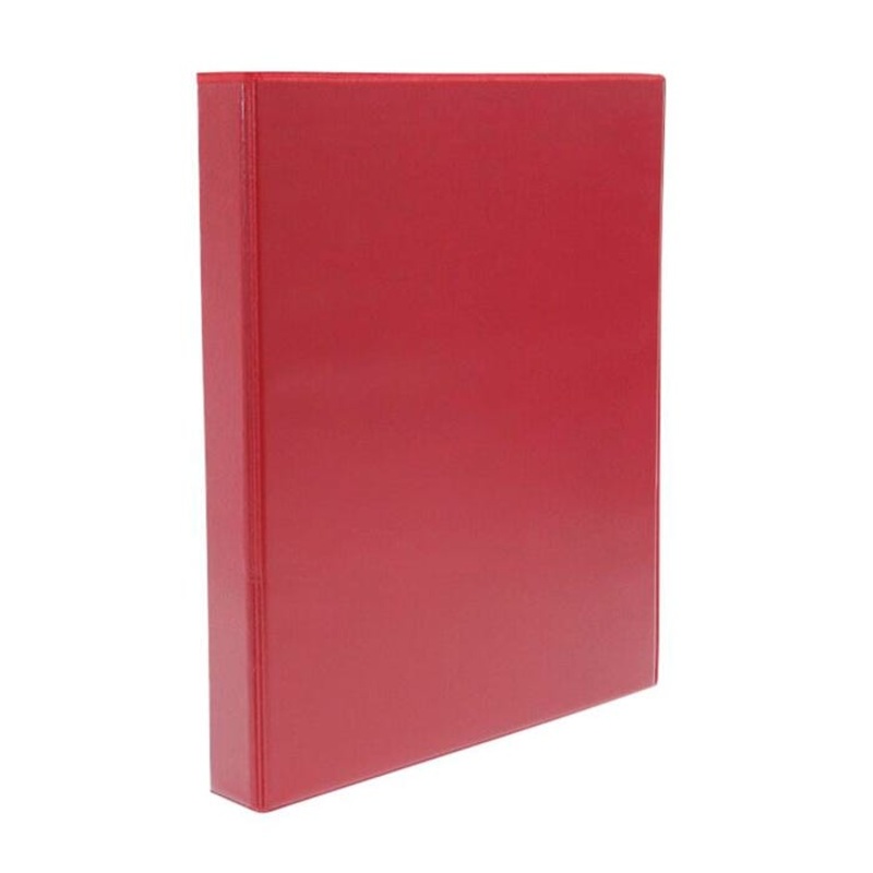 School Smart Polypropylene D-Ring View Binder, 1 Inch, Red
