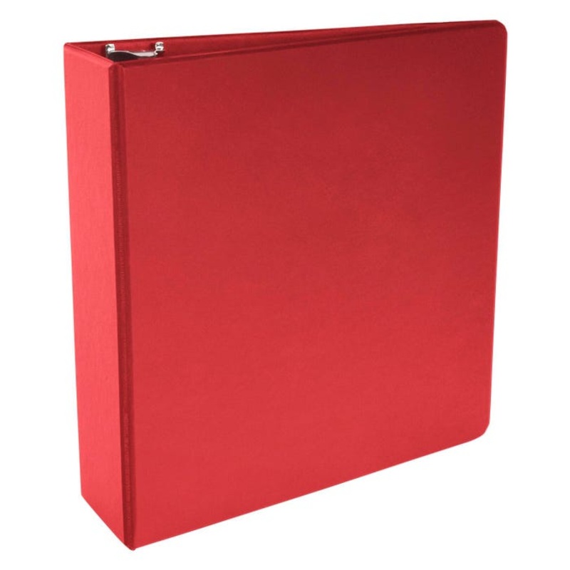 School Smart Round Ring Binder, Polypropylene, 3 Inches, Red