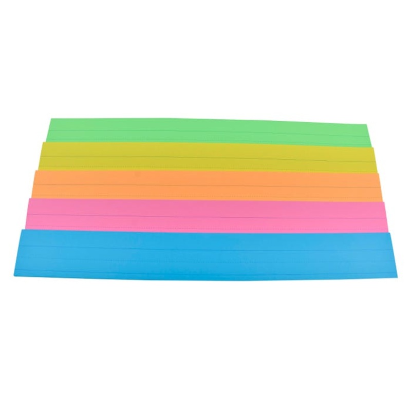 School Smart Sentence Strips, 3 x 24 Inches, Assorted Neon Colors, 90 lb, Pack of 100