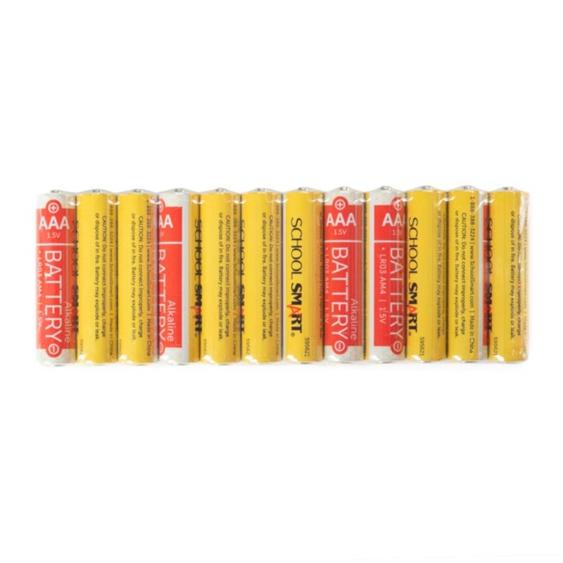 School Smart Alkaline AAA Batteries, Pack of 12