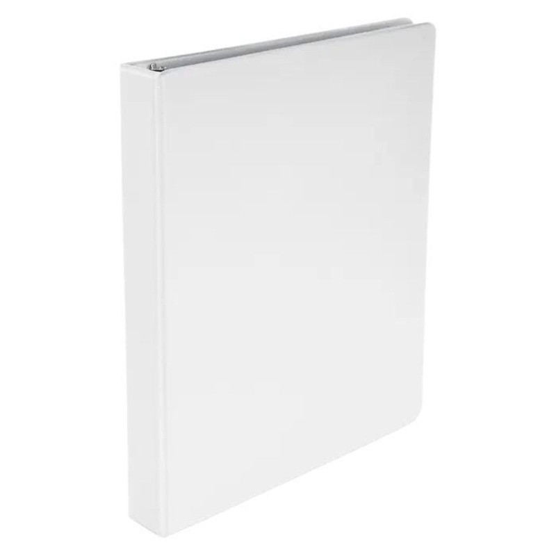 School Smart D Ring Binder, Polypropylene, 1 Inch, White