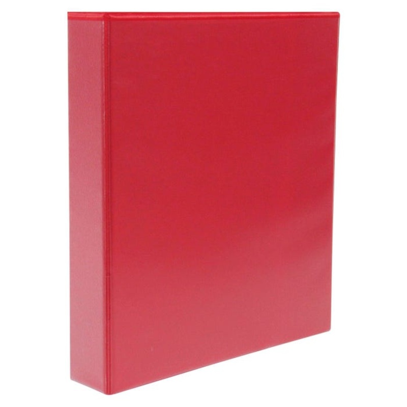 School Smart Polypropylene Round Ring View Binder, 1-1/2 Inches, Red