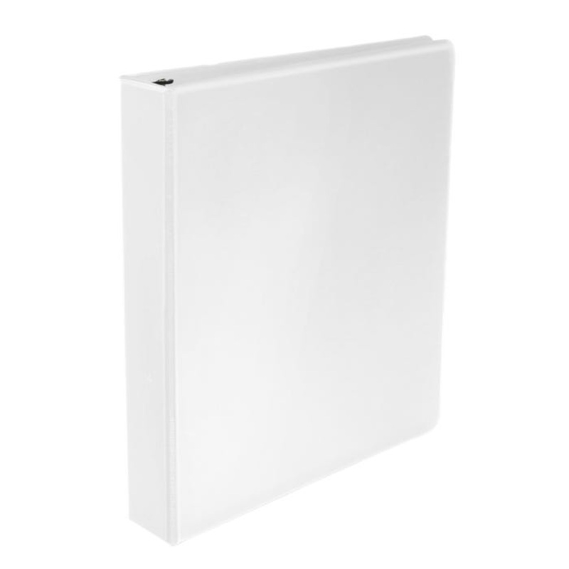 School Smart Round Ring Binder, Polypropylene, 1-1/2 Inches, White