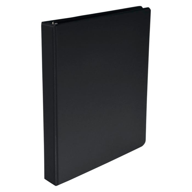 School Smart Round Ring Binder, Polypropylene, 1 Inch, Black