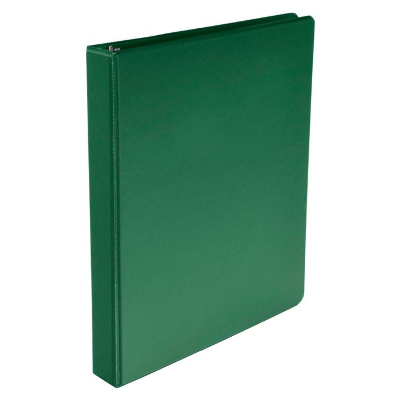 School Smart Round Ring Binder, Polypropylene, 1 Inch, Green