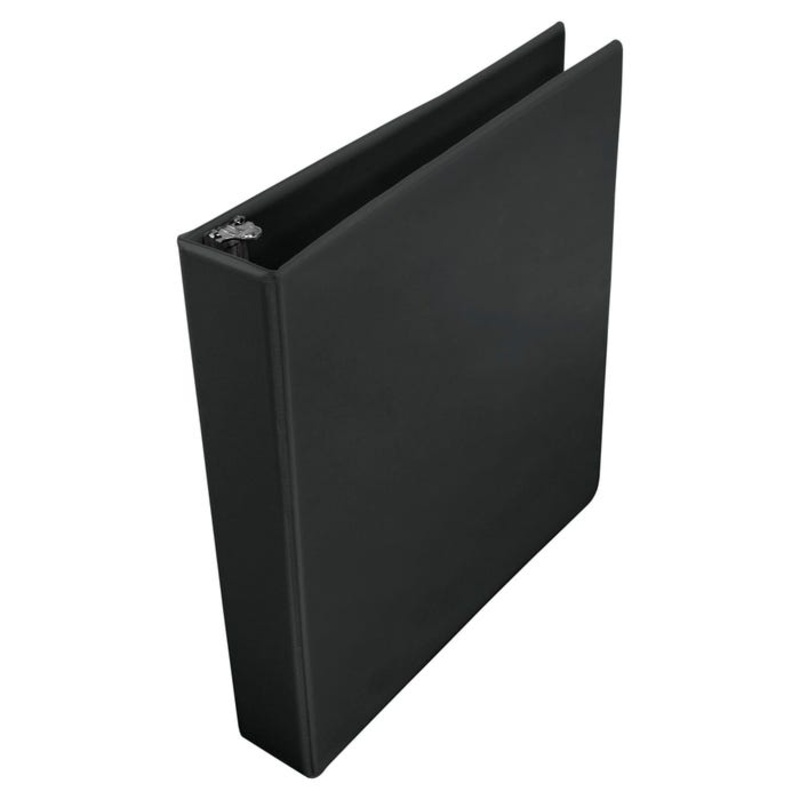 School Smart Round Ring View Binder, Polypropylene, 1-1/2 Inches, Black