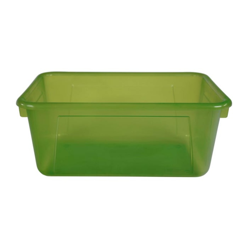 School Smart Translucent Storage Bin, 7-7/8 x 12-1/4 x 5-3/8 Inches, Green