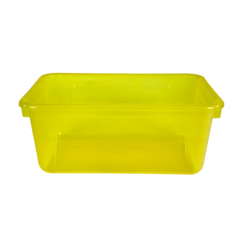 School Smart Translucent Storage Bin, 7-7/8 x 12-1/4 x 5-3/8 Inches, Yellow
