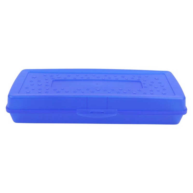 School Smart Long Pencil Box, Blue
