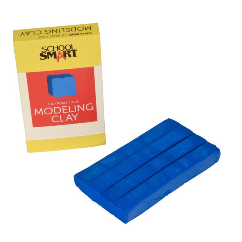 School Smart Modeling Clay, Blue, 1 Pound