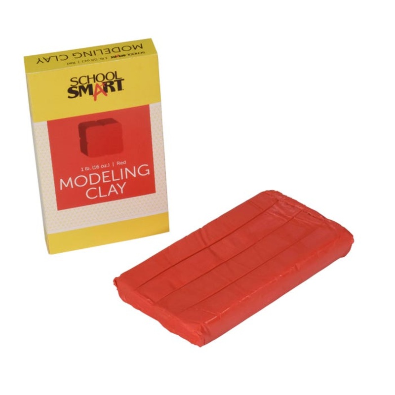 School Smart Modeling Clay, Red, 1 Pound