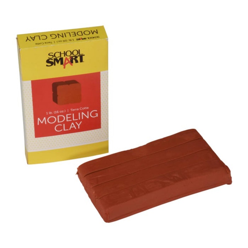 School Smart Modeling Clay, Terra Cotta, 1 Pound