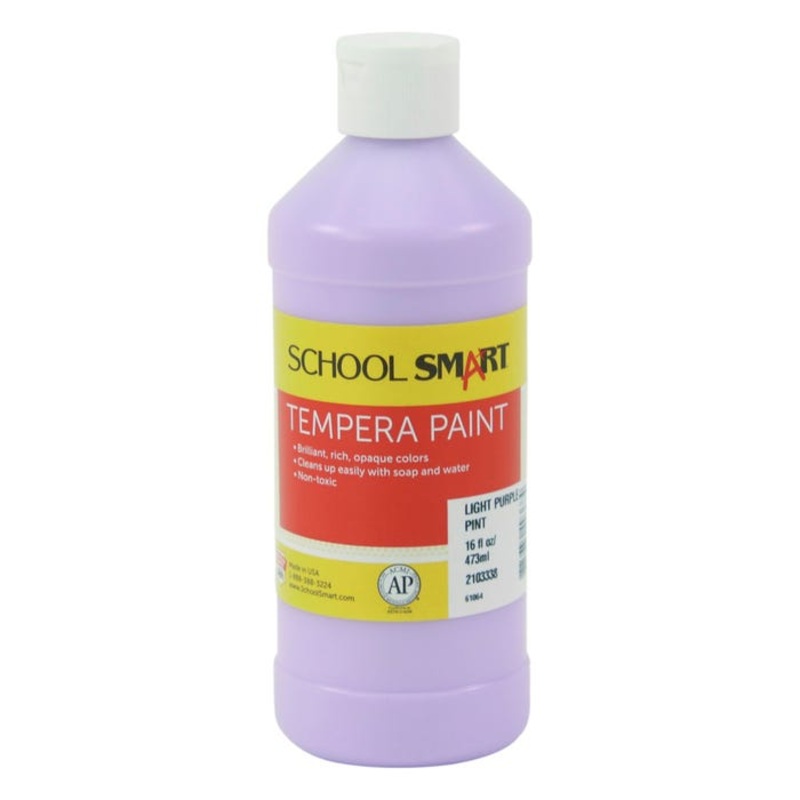 School Smart Tempera Paint, Pint, Light Purple