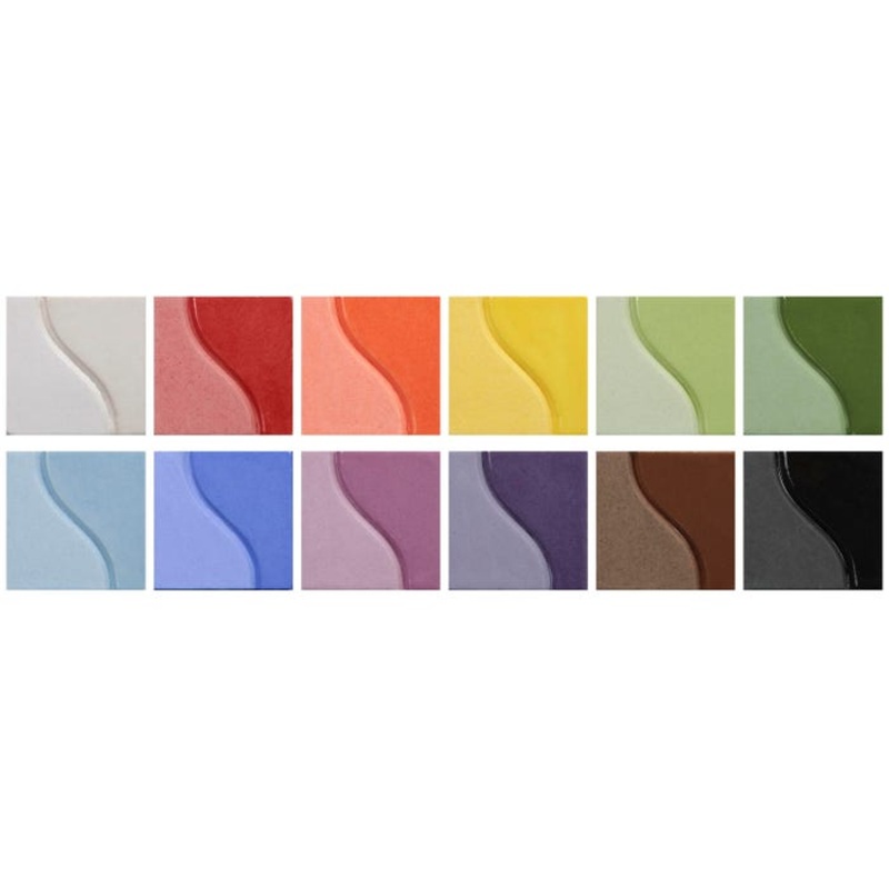 Sax Underglaze Set, 1 Pint Containers, Assorted Colors, Set of 12