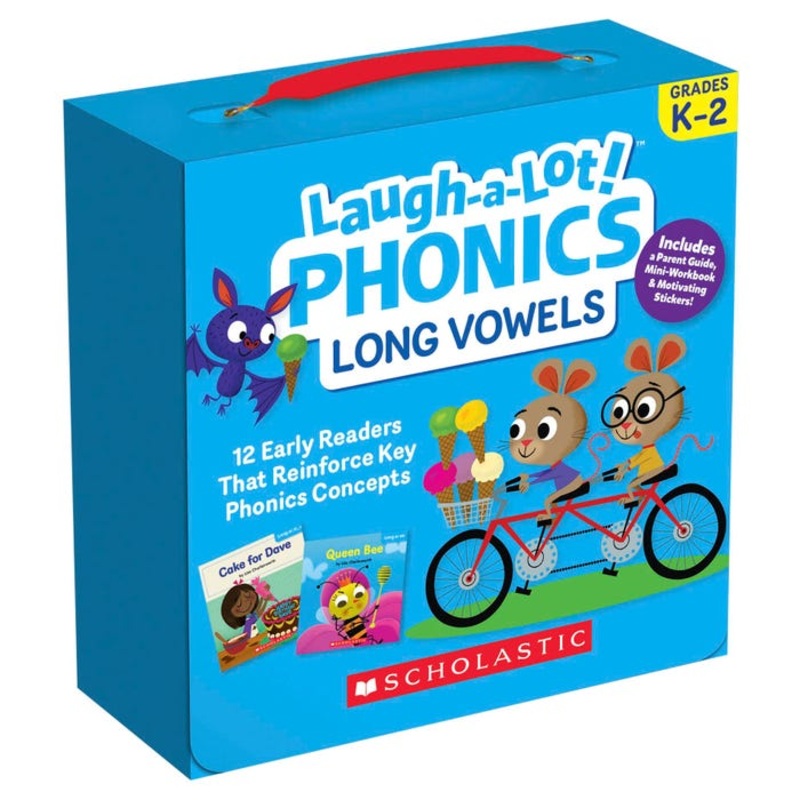 Scholastic Books Laugh-A-Lot Phonics Long Vowels Single Set, Grades PreK to 2