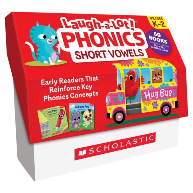 Scholastic Books Laugh-A-Lot Phonics Short Vowels Class Set, Grades PreK to 2
