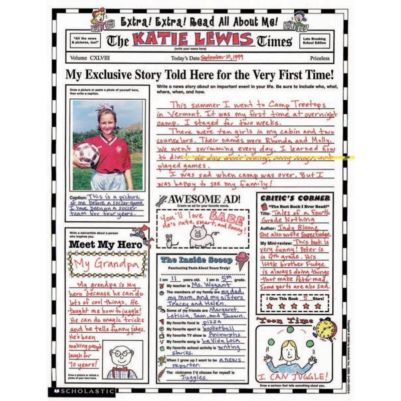 Scholastic Read All About Me Instant Motivational Personal Poster Set, 17 x 22 Inches, Pack of 30