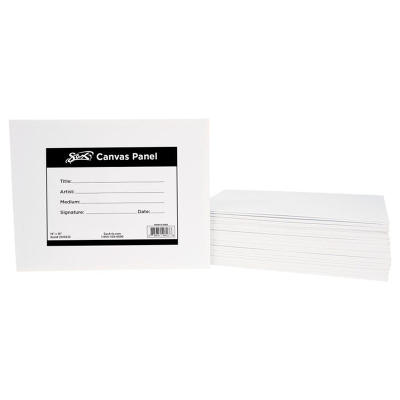 Sax Genuine Canvas Panels, 14 x 18 Inches, White, Pack of 36