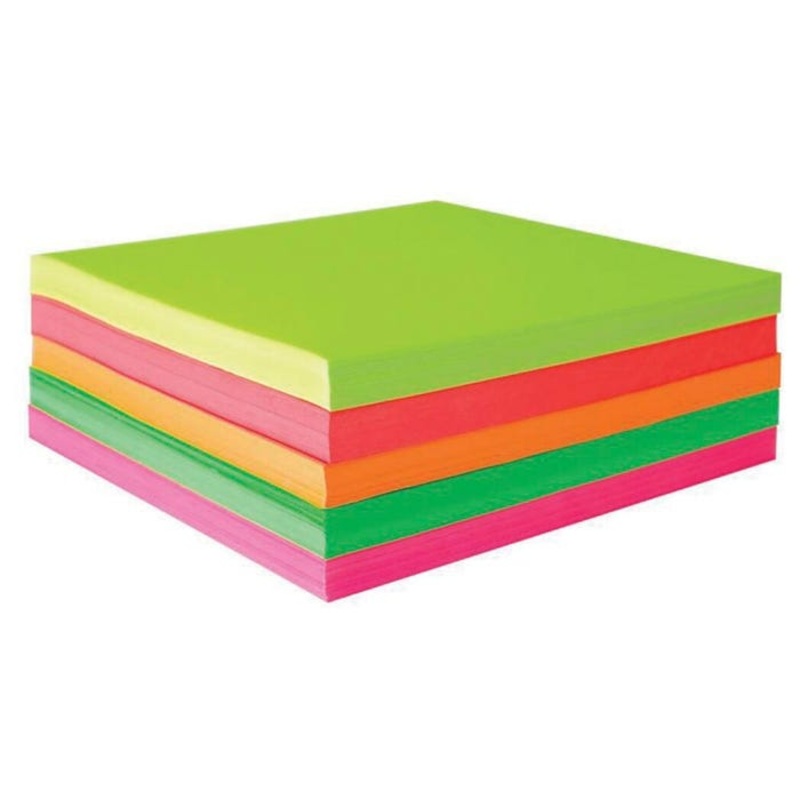 Sax Origami Paper, 6-3/4 x 6-3/4 Inches, Assorted Fluorescent Colors, Pack of 500