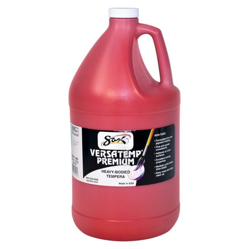 Sax Versatemp Premium Heavy-Bodied Tempera Paint, 1 Gallon, Primary Red