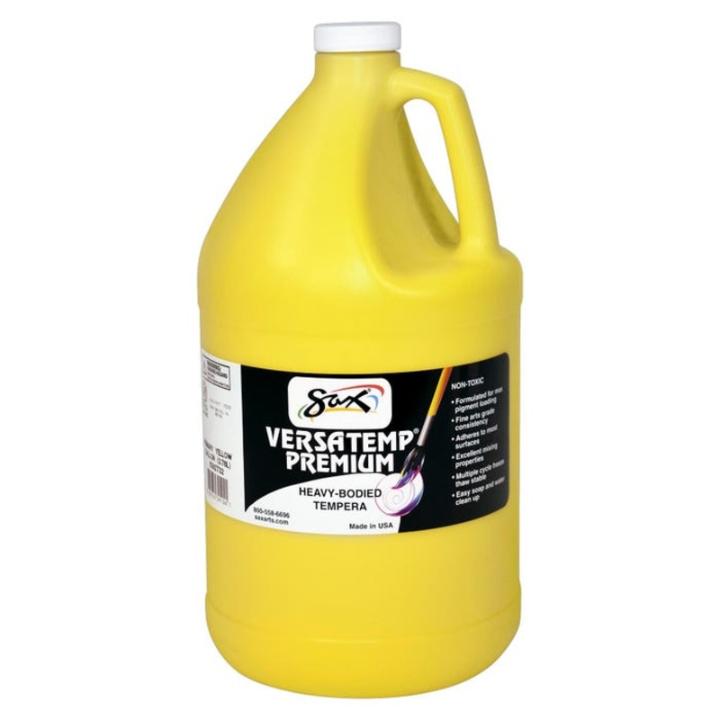 Sax Versatemp Premium Heavy-Bodied Tempera Paint, 1 Gallon, Yellow