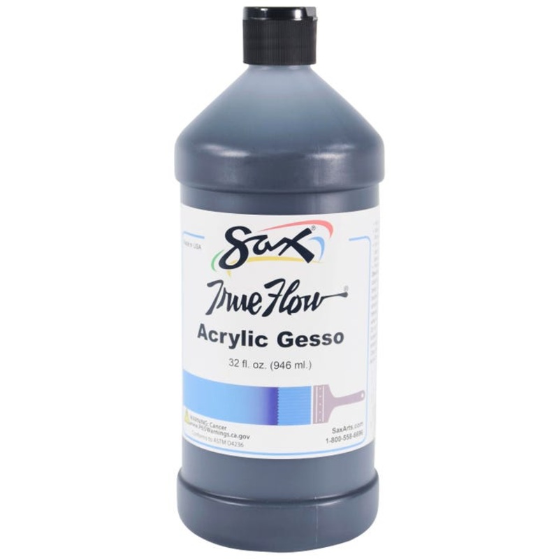 Sax Acrylic Gesso Primer Paint, 1 Quart, Black