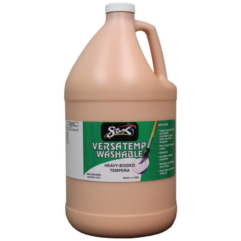 Sax Versatemp Washable Heavy-Bodied Tempera Paint, 1 Gallon, Peach
